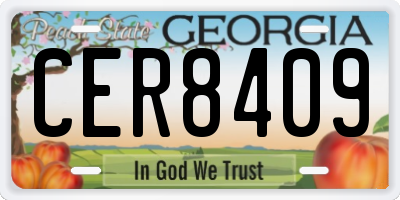 GA license plate CER8409