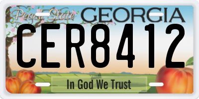 GA license plate CER8412