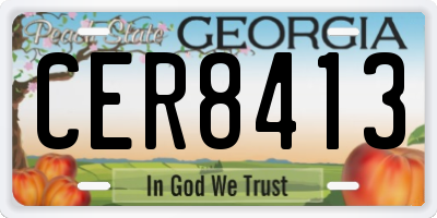 GA license plate CER8413