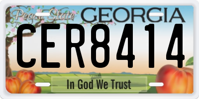 GA license plate CER8414