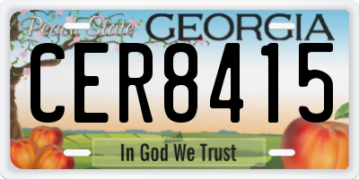 GA license plate CER8415