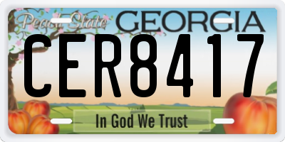 GA license plate CER8417