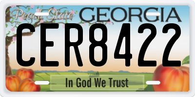 GA license plate CER8422