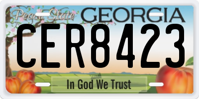 GA license plate CER8423