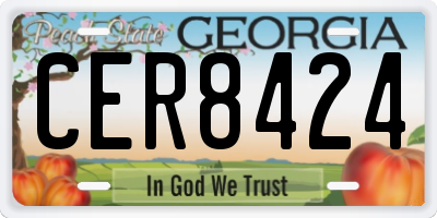 GA license plate CER8424