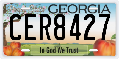 GA license plate CER8427
