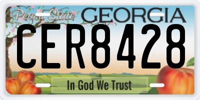 GA license plate CER8428