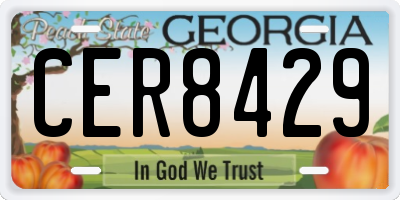 GA license plate CER8429