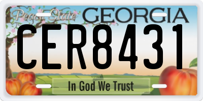 GA license plate CER8431