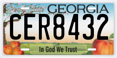 GA license plate CER8432