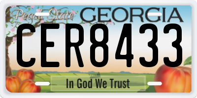 GA license plate CER8433
