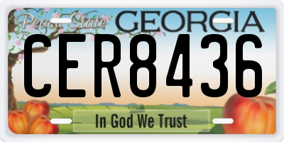 GA license plate CER8436