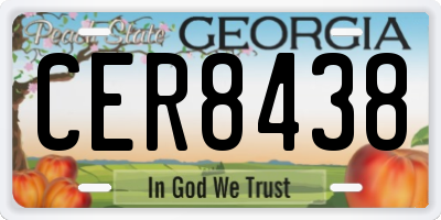GA license plate CER8438