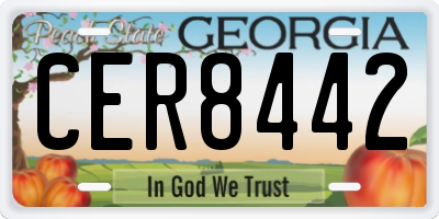 GA license plate CER8442