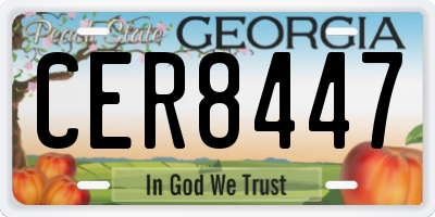 GA license plate CER8447