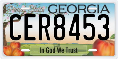 GA license plate CER8453