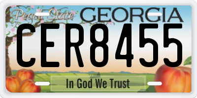 GA license plate CER8455