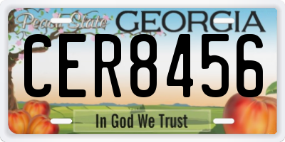 GA license plate CER8456