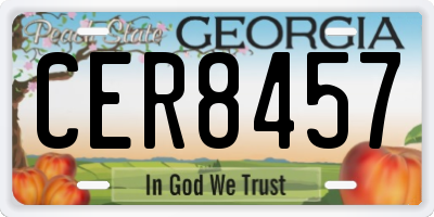 GA license plate CER8457