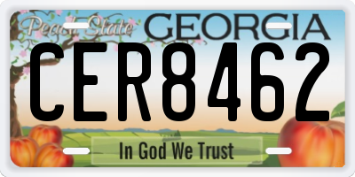 GA license plate CER8462