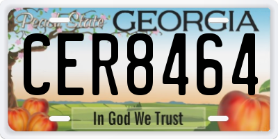 GA license plate CER8464