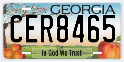 GA license plate CER8465