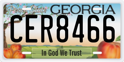 GA license plate CER8466