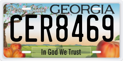 GA license plate CER8469