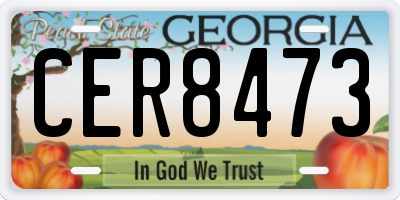 GA license plate CER8473