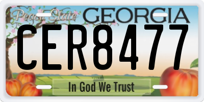 GA license plate CER8477