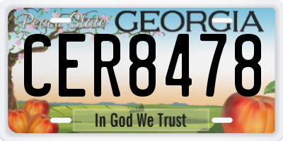 GA license plate CER8478