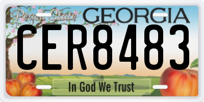GA license plate CER8483