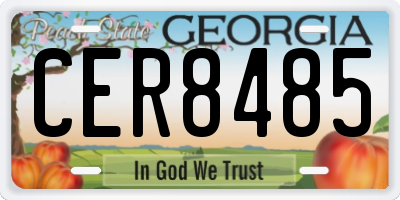 GA license plate CER8485