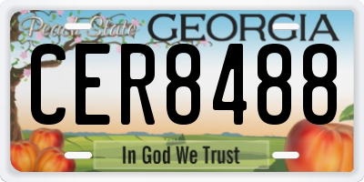 GA license plate CER8488