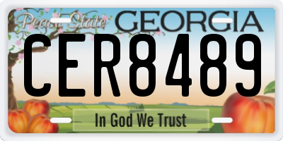 GA license plate CER8489