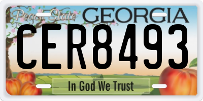 GA license plate CER8493