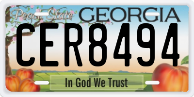 GA license plate CER8494