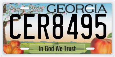 GA license plate CER8495