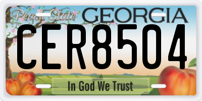 GA license plate CER8504