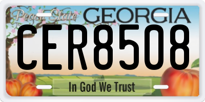 GA license plate CER8508