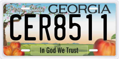 GA license plate CER8511