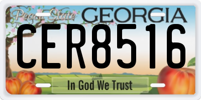 GA license plate CER8516