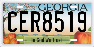GA license plate CER8519
