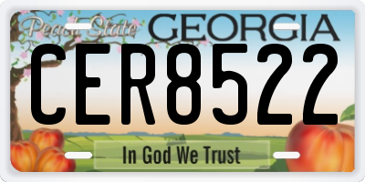GA license plate CER8522