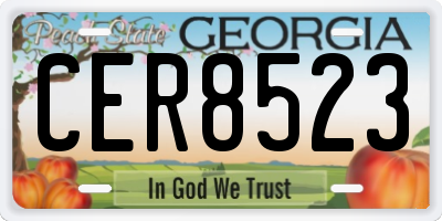 GA license plate CER8523
