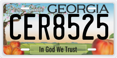 GA license plate CER8525