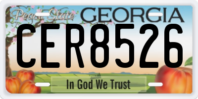 GA license plate CER8526