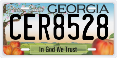 GA license plate CER8528