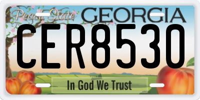 GA license plate CER8530
