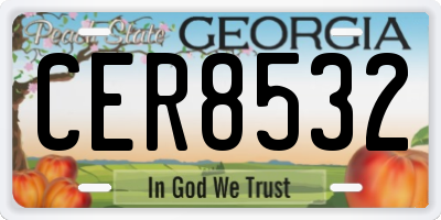 GA license plate CER8532